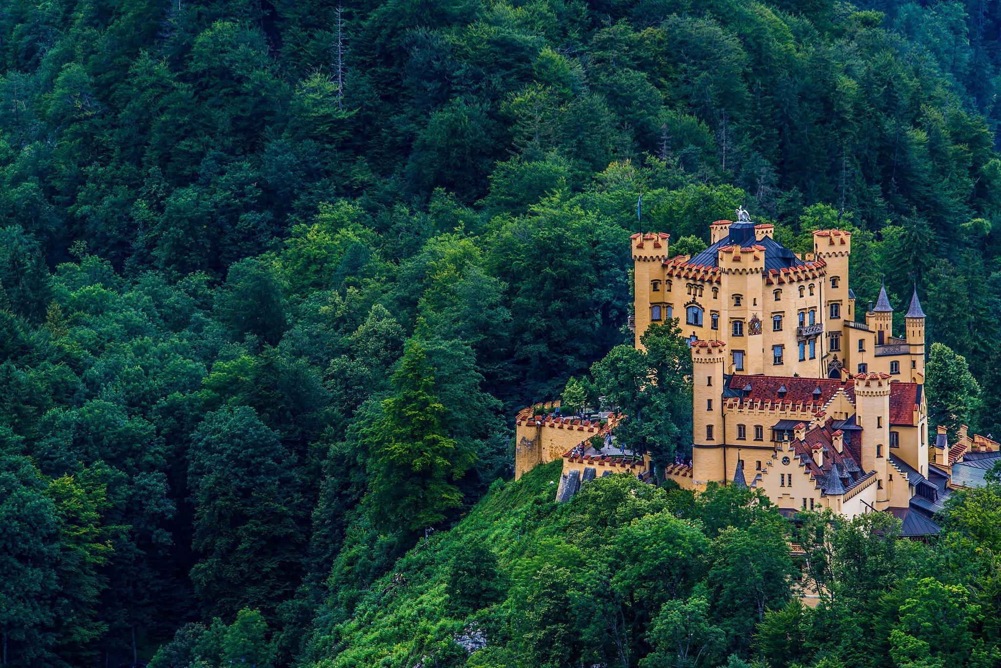 2048x1367 hohenschwangau, Castle, Bavaria, Germany, Castle, Forest Wallpaper HD / Desktop and Mobile Background
