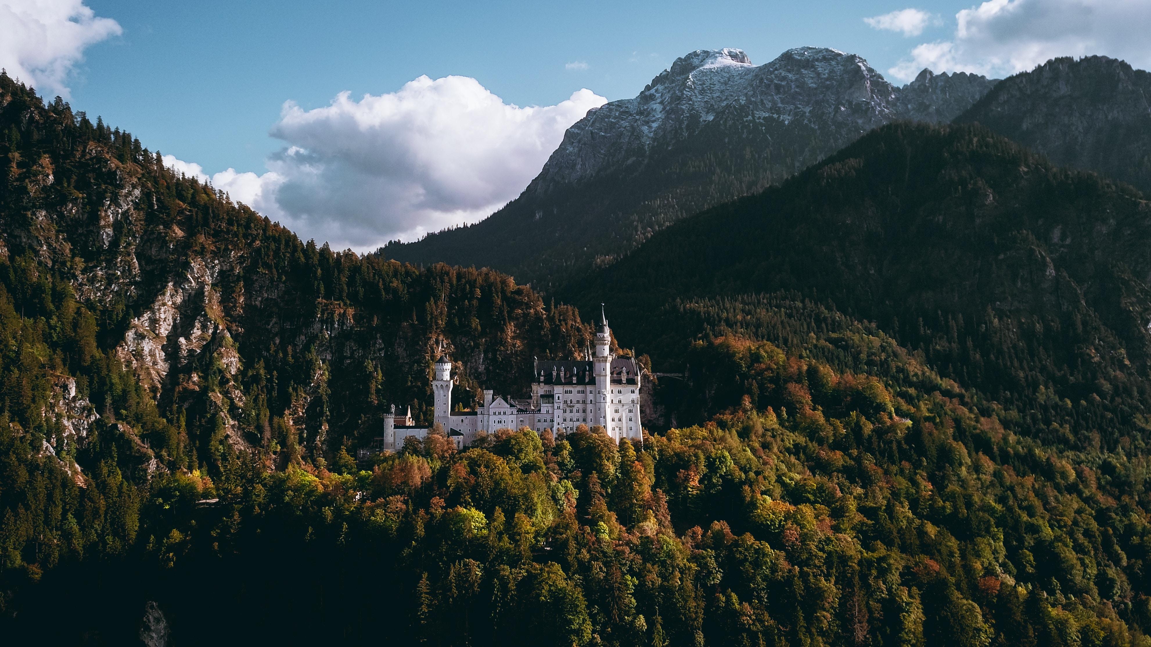3964x2230 Free download Wallpaper landscape forest mountains castle clouds 3964x2230 [3964x2230] for your Desktop, Mobile & Tablet. Explore Mountain Castle Wallpaper. Castle Wallpaper, Castle Wallpaper, Castle Background