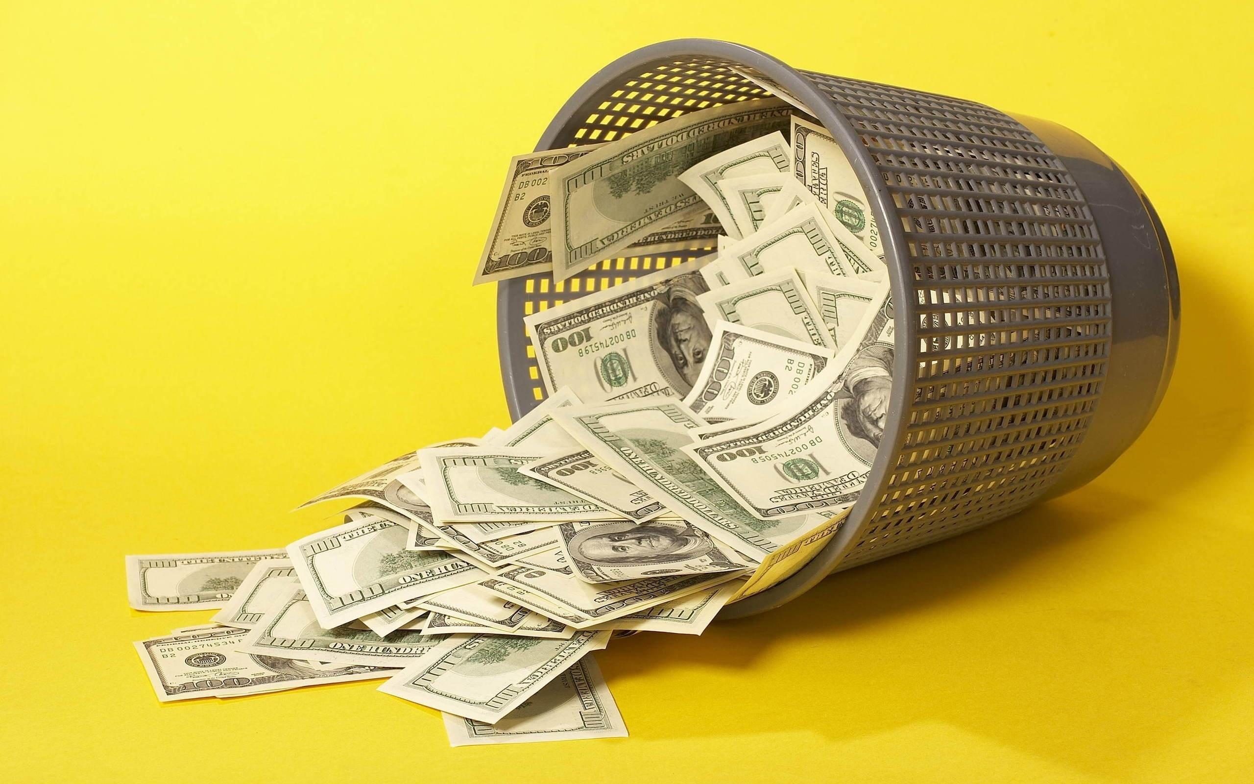 2560x1600 Basket With Dollar In The Garbage Wallpaper & Background Download