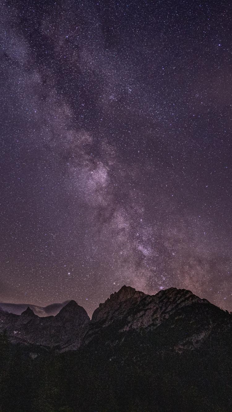 750x1334 Download nature, milky way, silhouette, mountains 750x1334 wallpaper, iphone iphone 750x1334 HD image, background, 22933