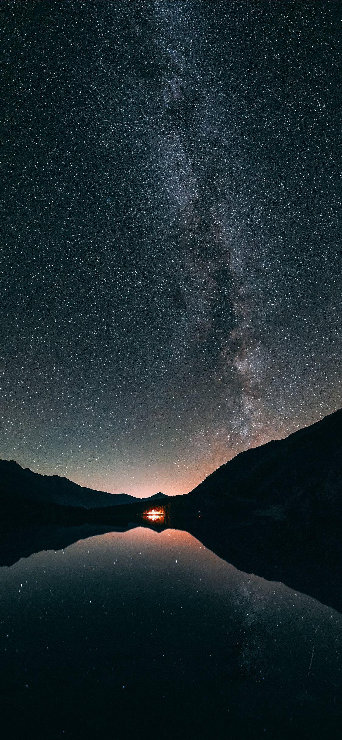 1125x2436 Free download the Milky way Antholz lake wallpaper , beaty your iphone. #Lake Antholz #Ant. HD wallpaper iphone, iPhone homescreen wallpaper, iPhone wallpaper sky