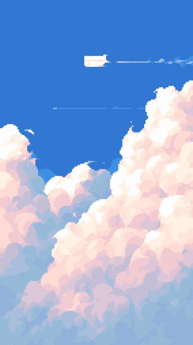 736x1311 Franek on Twitter. Pixel art background, Cloud drawing, Pixel art tutorial
