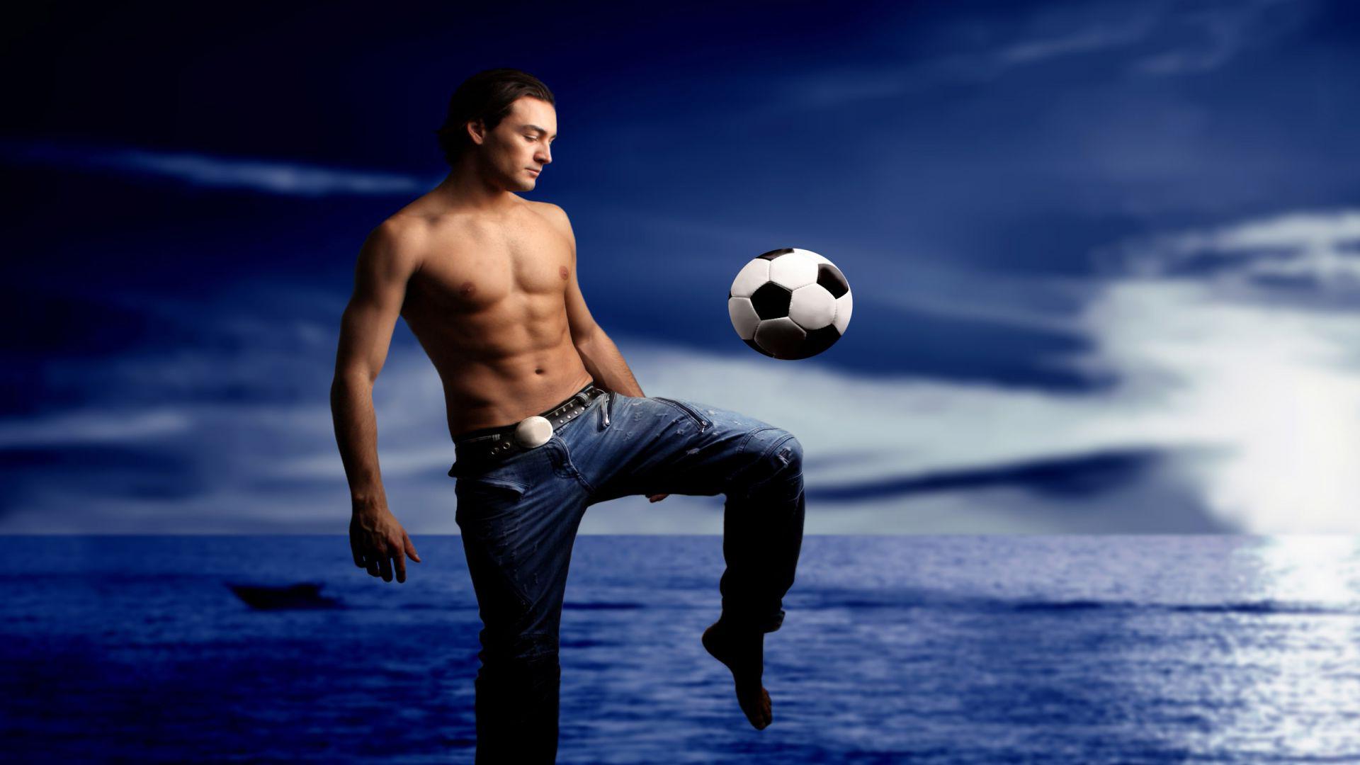 1920x1080 Soccer Player On The Beach Wallpaper Players At Beach