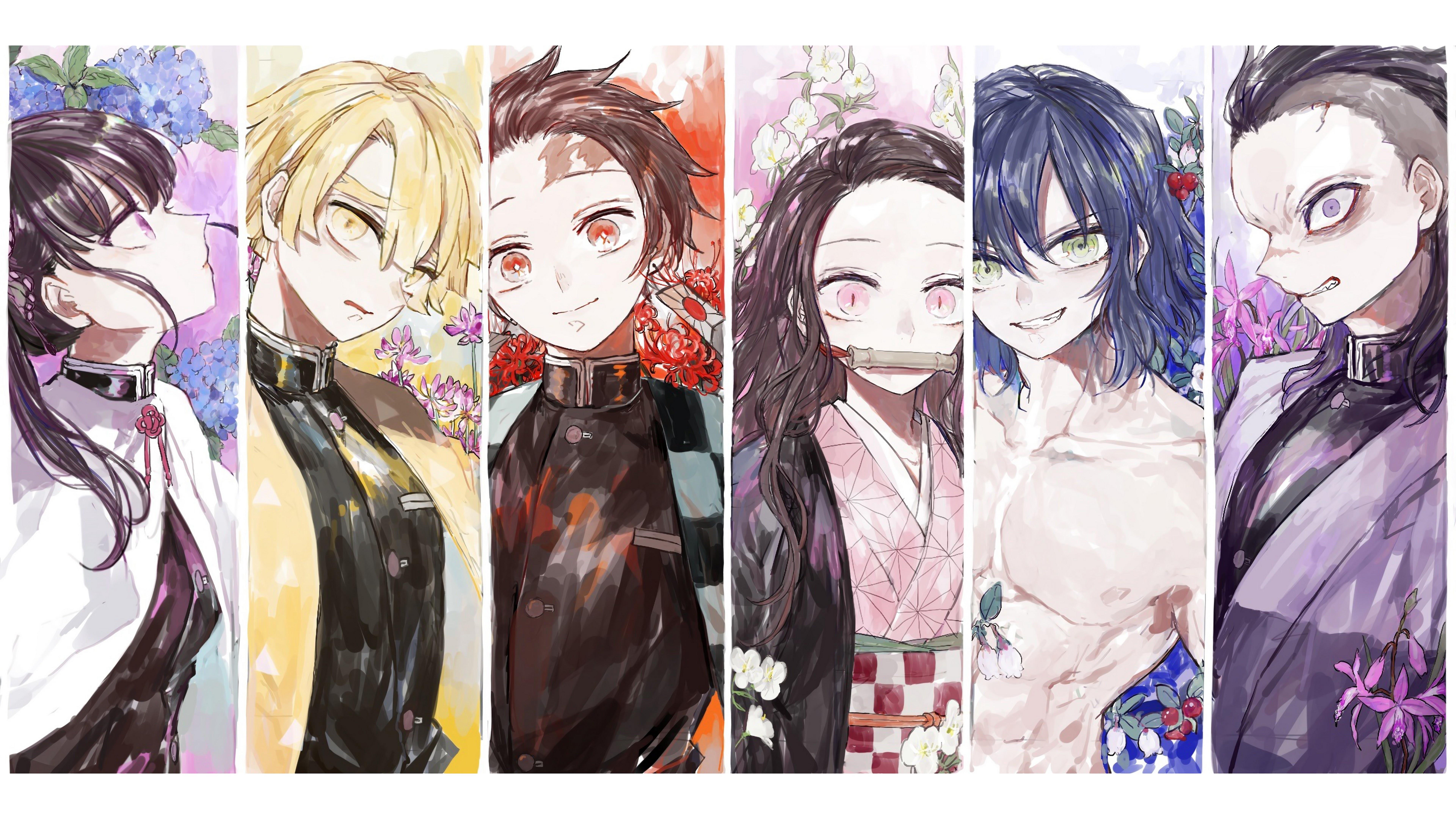 7680x4320 Kimetsu no Yaiba Demon Hunters 4K Wallpaper