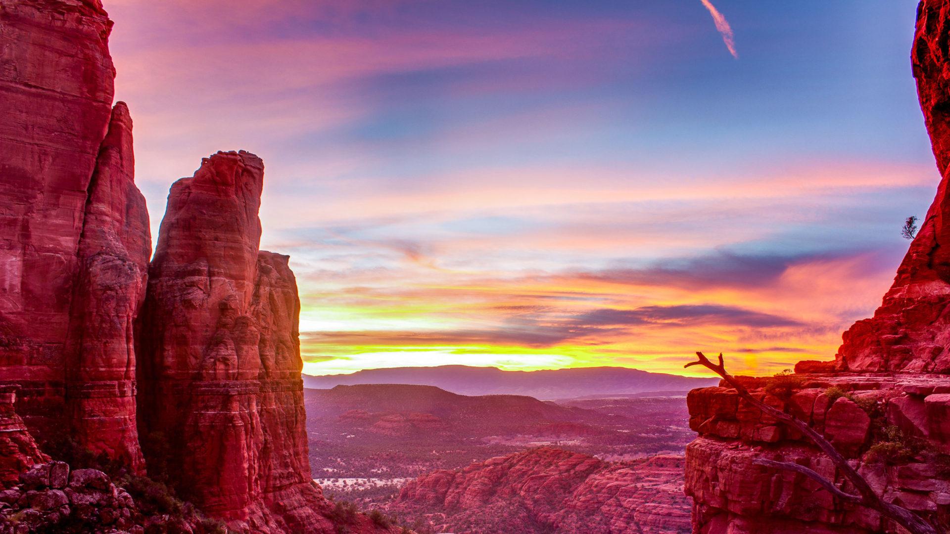 1920x1080 Sunset Cathedral Rock Sedona Arizona Desktop HD