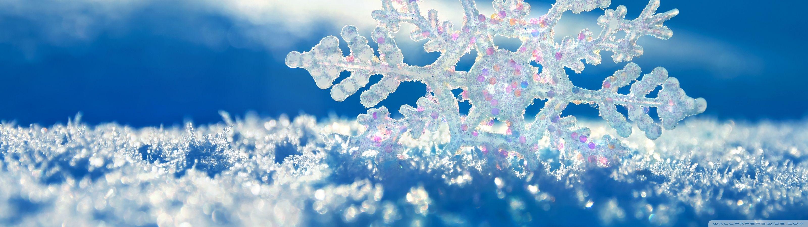 3200x900 Snowflake ❤ 4K HD Desktop Wallpaper for 4K Ultra HD TV • Wide