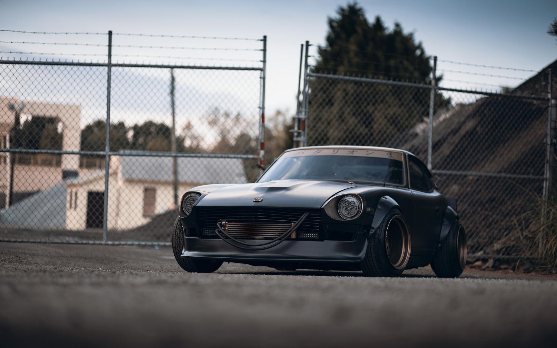 1920x1200 Download wallpaper Datsun 280Z, Nissan S sports coupe, black matte 280Z, tuning 280Z, Japanese sports cars, Datsun for desktop with resolution 1920x1200. High Quality HD picture wallpaper