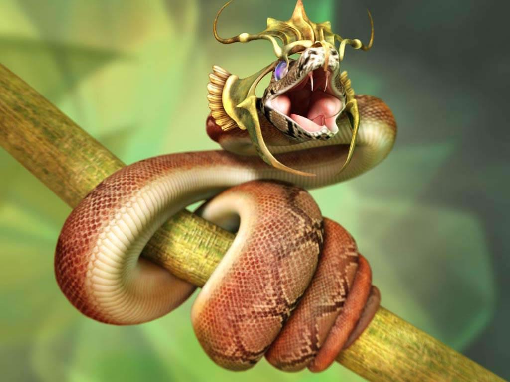 1024x768 3D Art Wallpaper HD Free DeksD Art Wallpaper: Snake Wallpaper