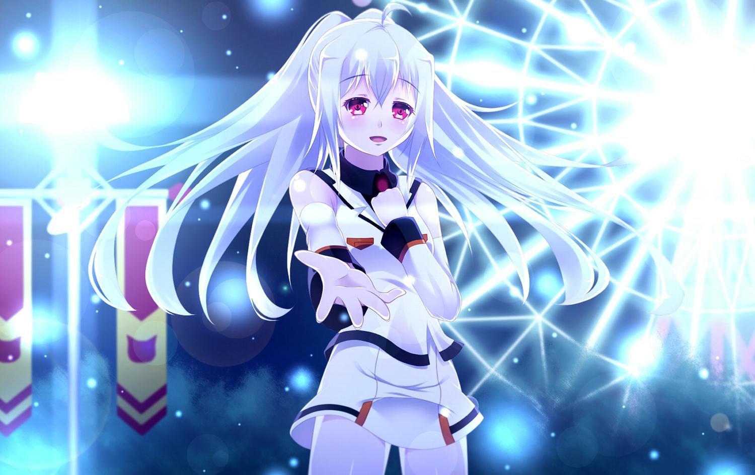 1500x943 isla (plastic memories) long hair natsu97 night plastic memories red eyes twintails white hair. konachan.com.com Anime Wallpaper