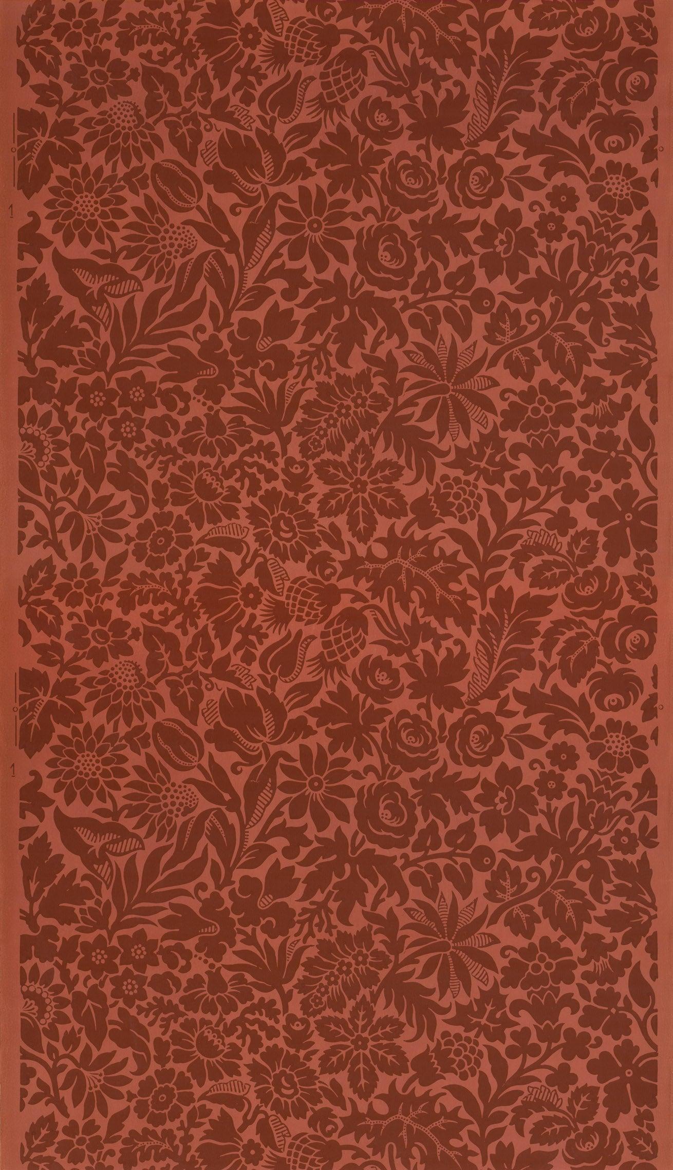 1310x2279 Salmon and Burgundy All Over Wallpaper Remnant & Company