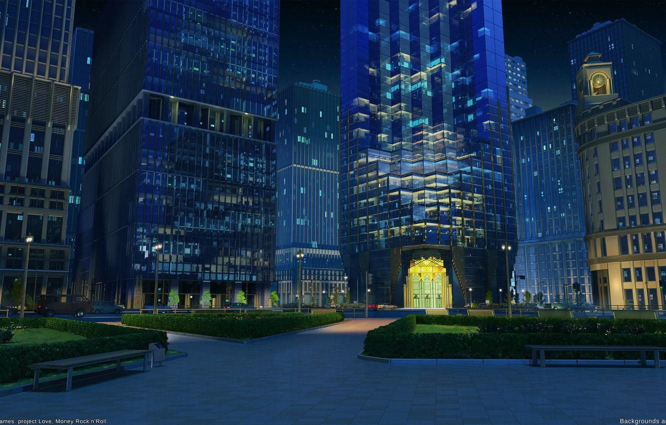 1332x850 Wallpaper Night, The city, Anime, Love Money Rock'n'Roll image for desktop, section прочее