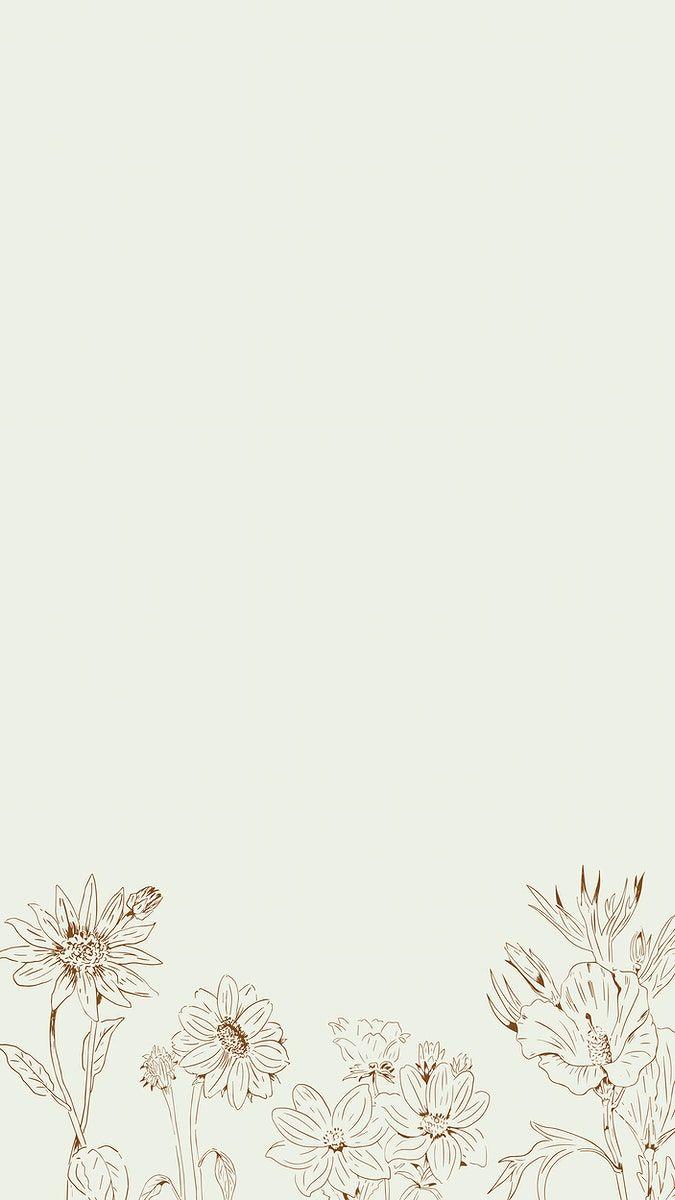 675x1200 Hand drawn wildflowers patterned mobile phone wallpaper vector. premium image by rawpi. Simple iphone wallpaper, iPhone background wallpaper, Instagram wallpaper