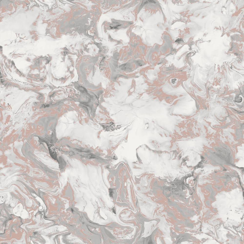 1000x1000 Muriva Elixir Liquid Marble Effect Wallpaper Rose Gold Silver Metallic Shimmer