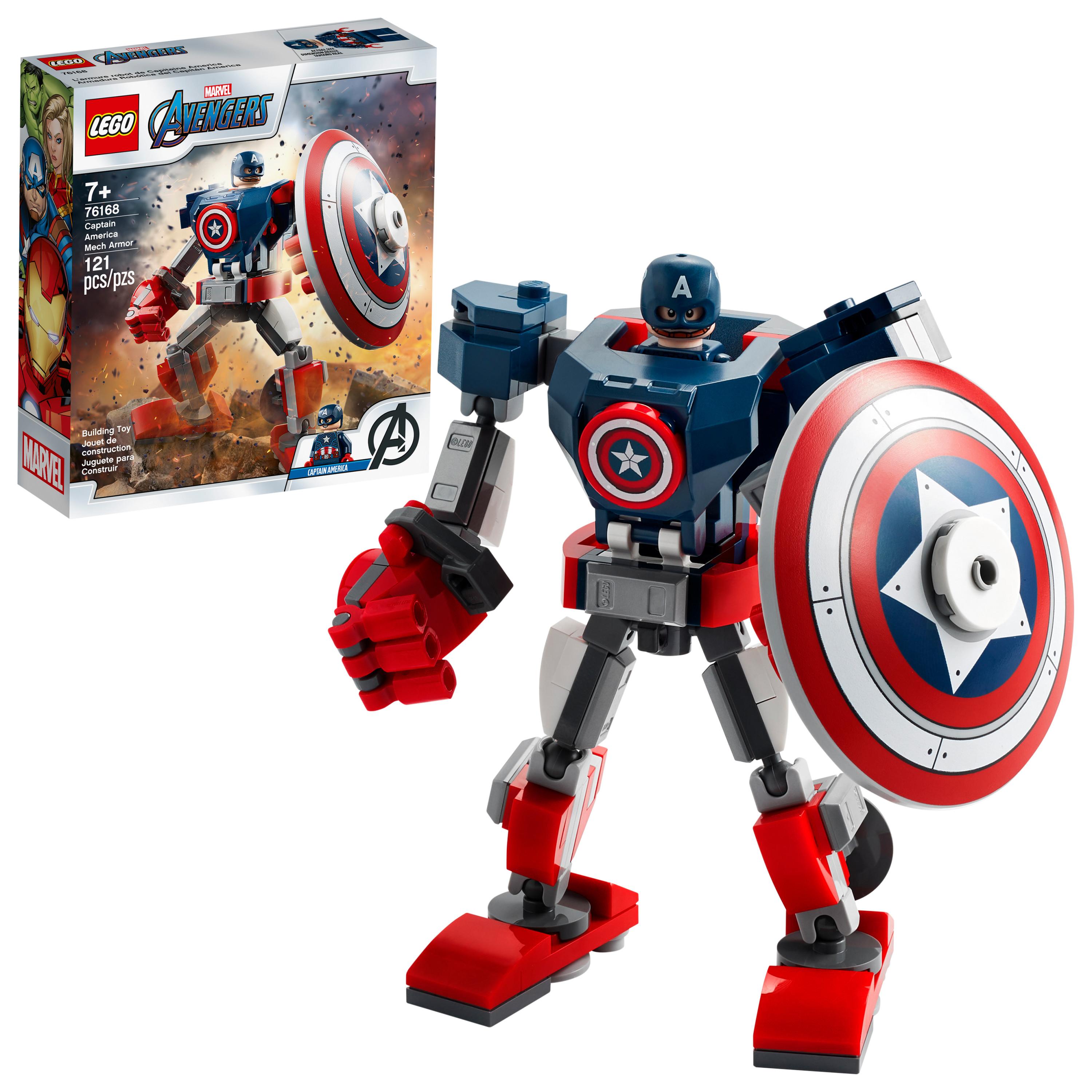 3000x3000 LEGO Marvel Avengers Classic Captain America Mech Armor 76168 Collectible Toy (121 Pieces)
