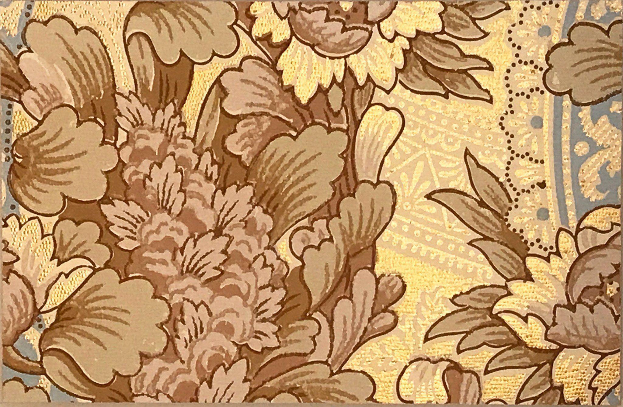 2048x1339 Aesthetic Era Gilt Floral Antique Wallpaper Wall Art & Company