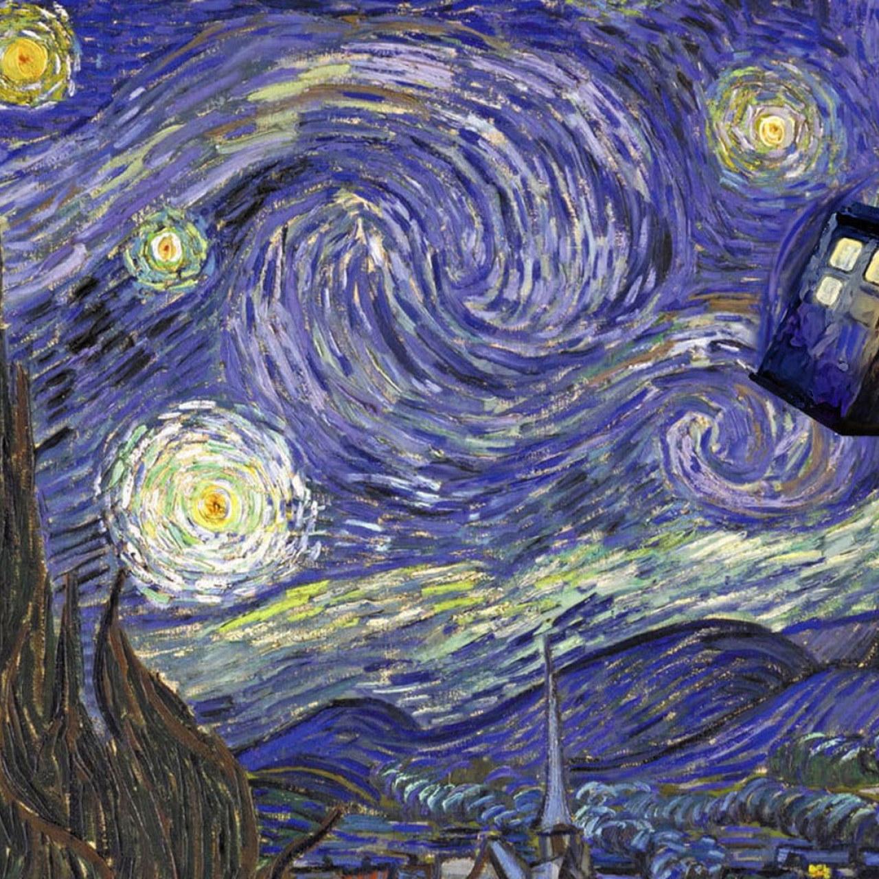 1280x1280 Starry Night By Vincent Van Gogh Wallpaper, Doctor Who, TARDIS, Abstract • Wallpaper For You