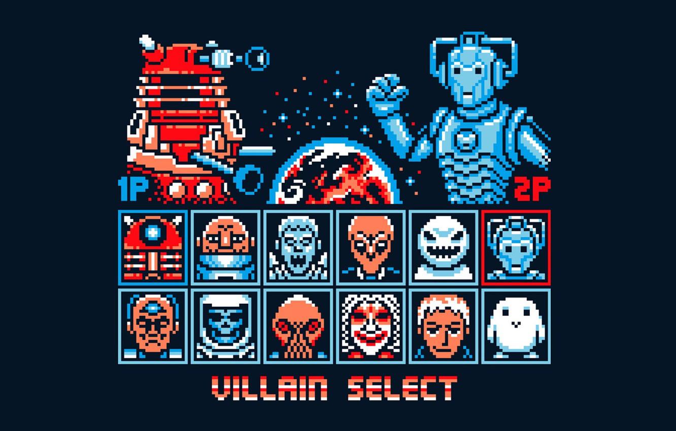 1332x850 Wallpaper background, the game, art, monsters, pixels, Doctor Who, Doctor Who, Cyberman, Dalek image for desktop, section минимализм