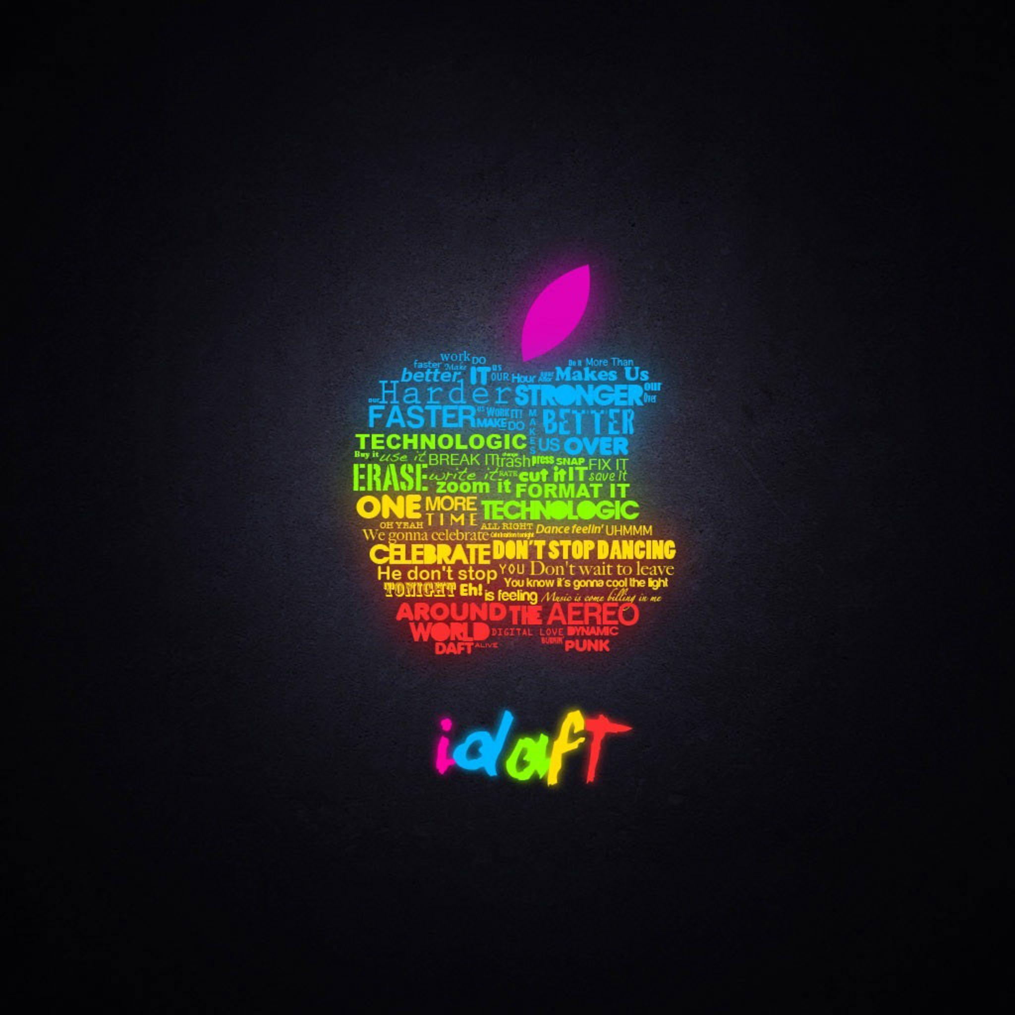 2048x2048 Awesome Neon Wallpaper Apple