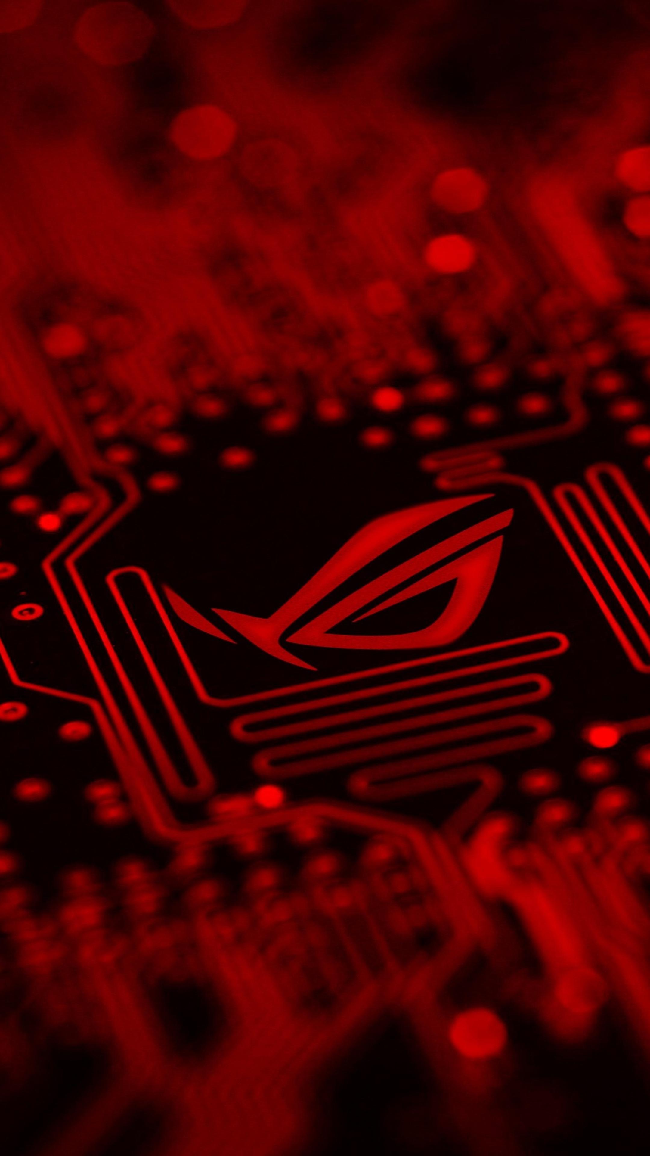 2160x3840 Republic Of Gamers Motherboard Red Background Logo 4k Sony Xperia X, XZ, Z5 Premium HD 4k Wallpaper, Image, Background, Photo and Picture
