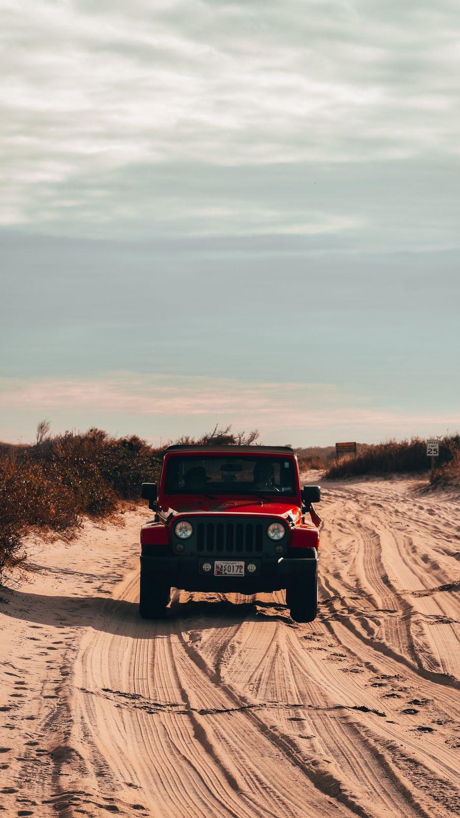 938x1668 Download Wallpaper 938x1668 Jeep Wrangler, Jeep, Car, Suv, Red, Sand Iphone 8 7 6s 6 For Parallax HD Background