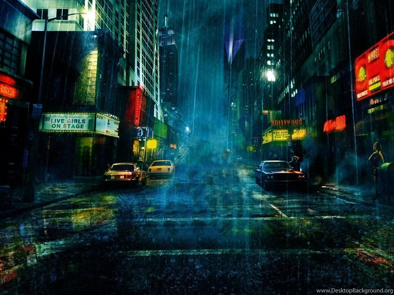 1280x960 Street And Rain Wallpaper Desktop Background