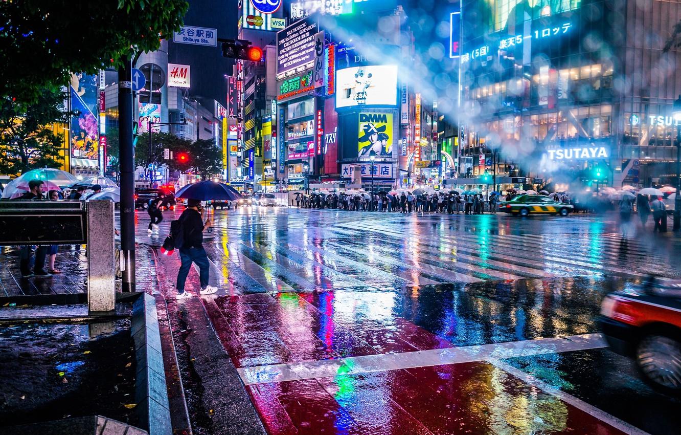 1332x850 Rain Street Wallpaper