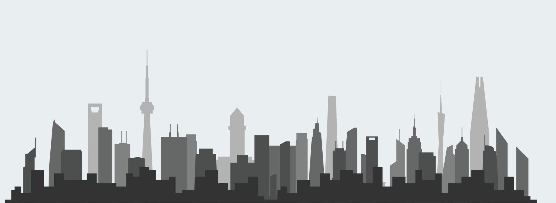 1920x703 Abstract futuristic city sky with modern buildings vector wallpaper background