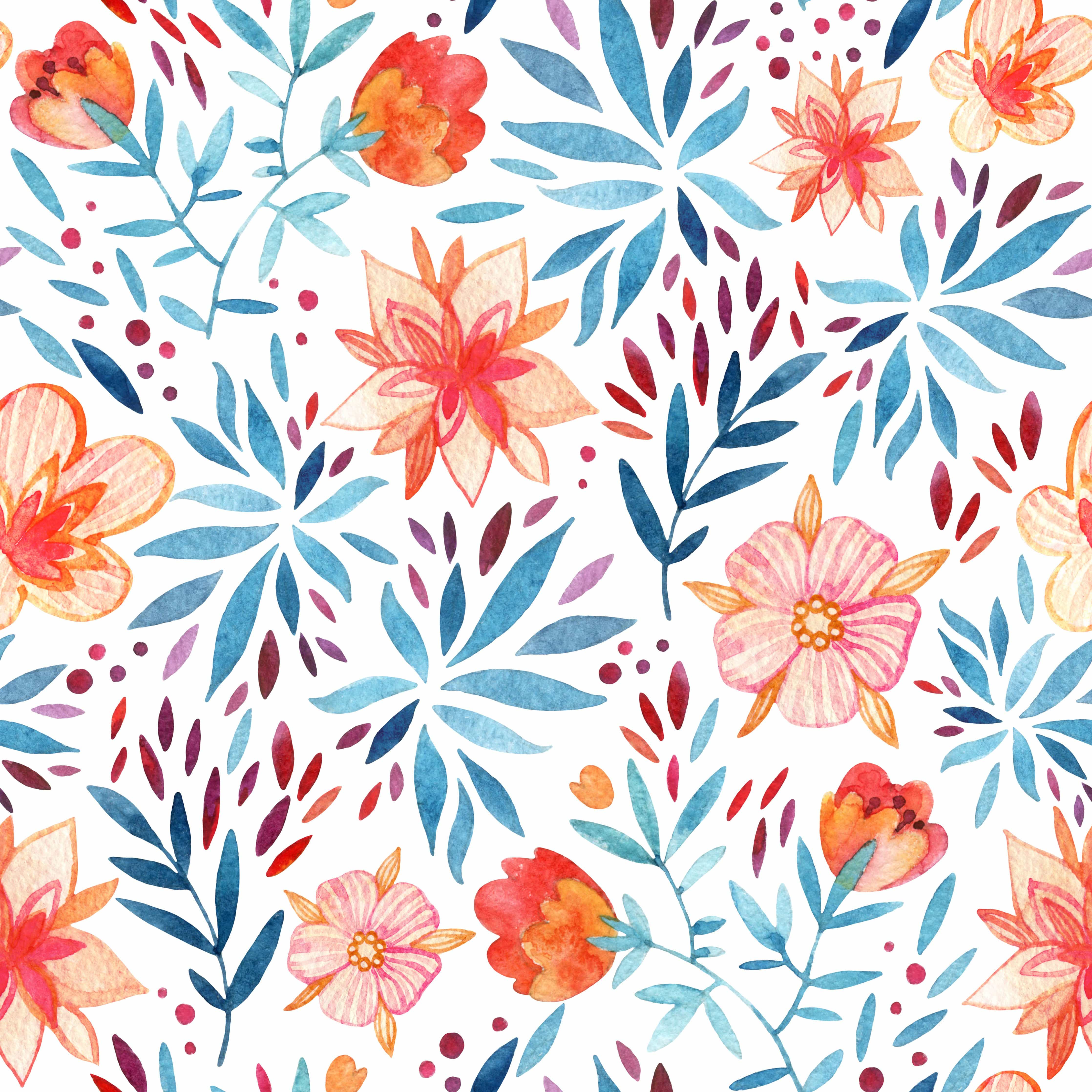4472x4472 Abstract Cute Watercolor Floral Wallpaper