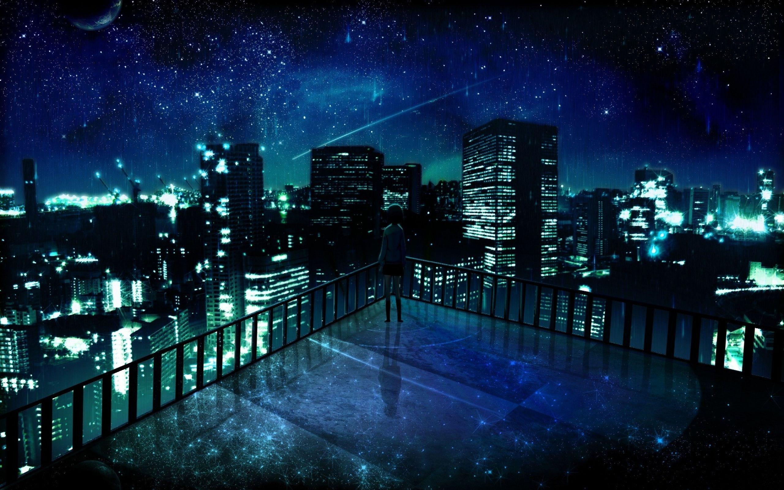 2560x1600 Night City Anime Wallpaper Desktop Wallpaper. anime scenery