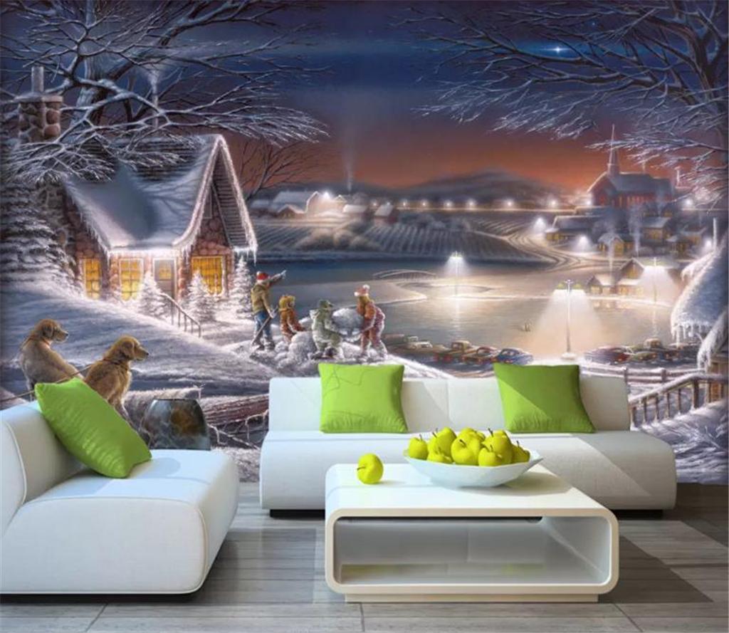 1024x889 Wholesale And Retail Modern Minimalist Snow Village Snow Scene Idyllic Landscape Oil Painting Living Room Decorative Painting Wallpaper From Yunlin $9.27