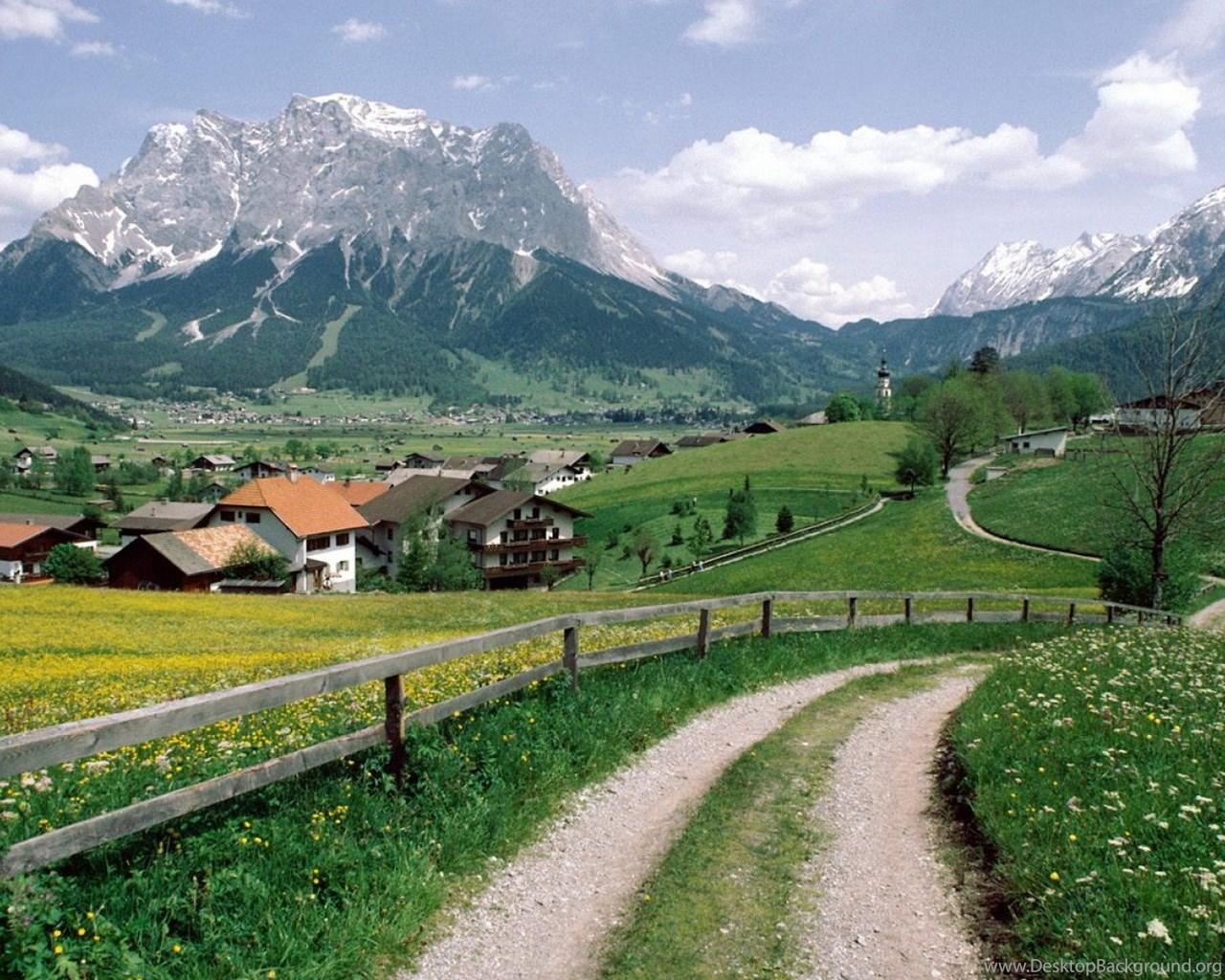 1280x1024 Wallpaper Austrian Village Alpine In Austria 1920x1080 Desktop Background