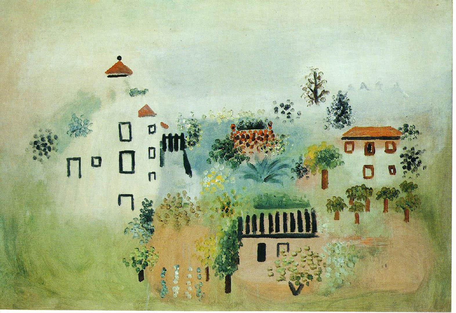 1572x1080 Summer Village Landscape picasso 1920s art wallpaper