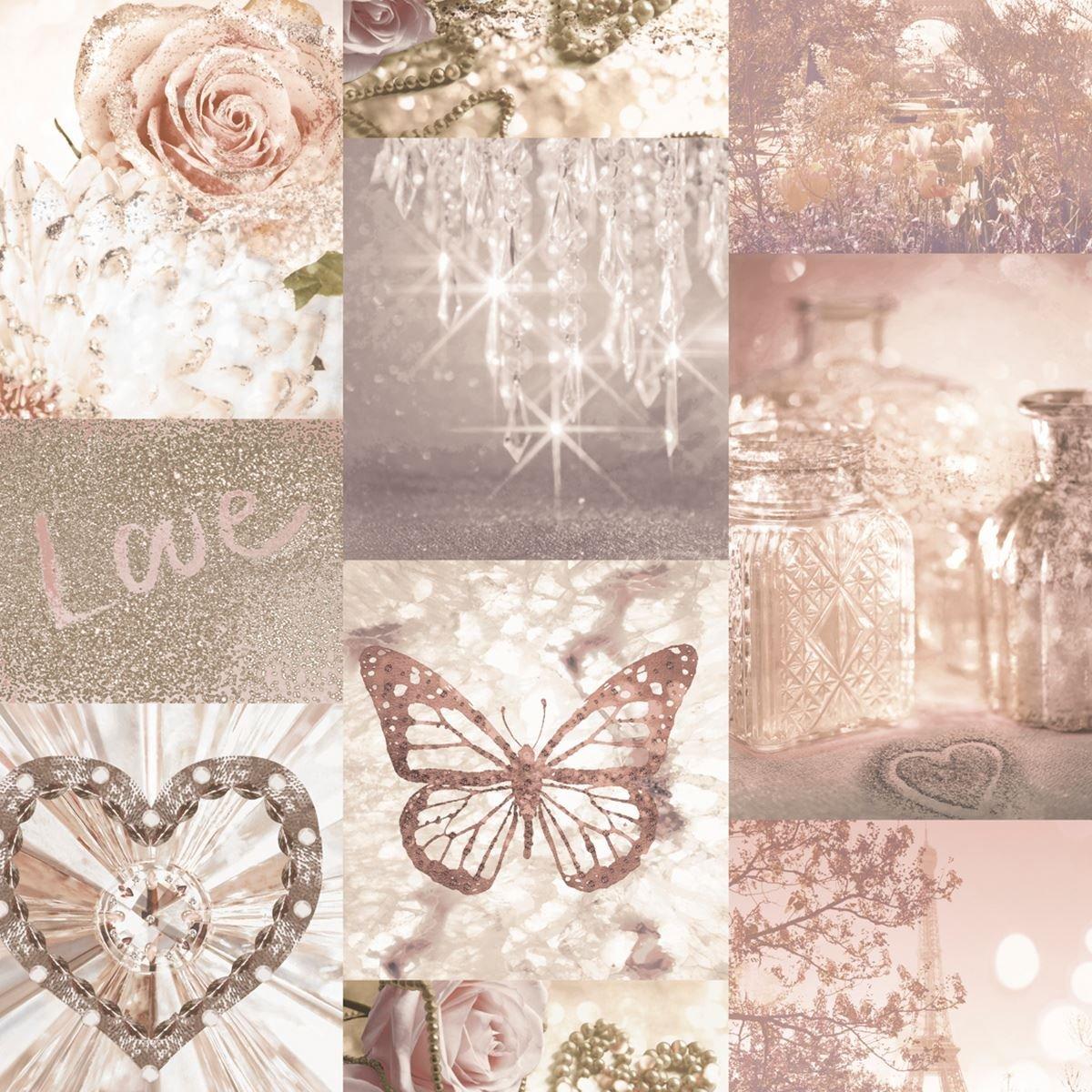 1200x1200 Glitter Butterfly Heart Love Rose Arthouse Love Paris Blush Wallpaper 691107 Wallpaper DIY & Tools