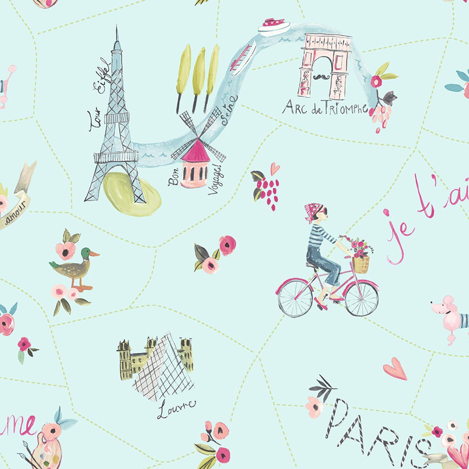 1600x1600 ARTHOUSE PARIS WITH LOVE WHITE DUCK EGG & GLITTERATI GLITTER WALLPAPER GIRLS