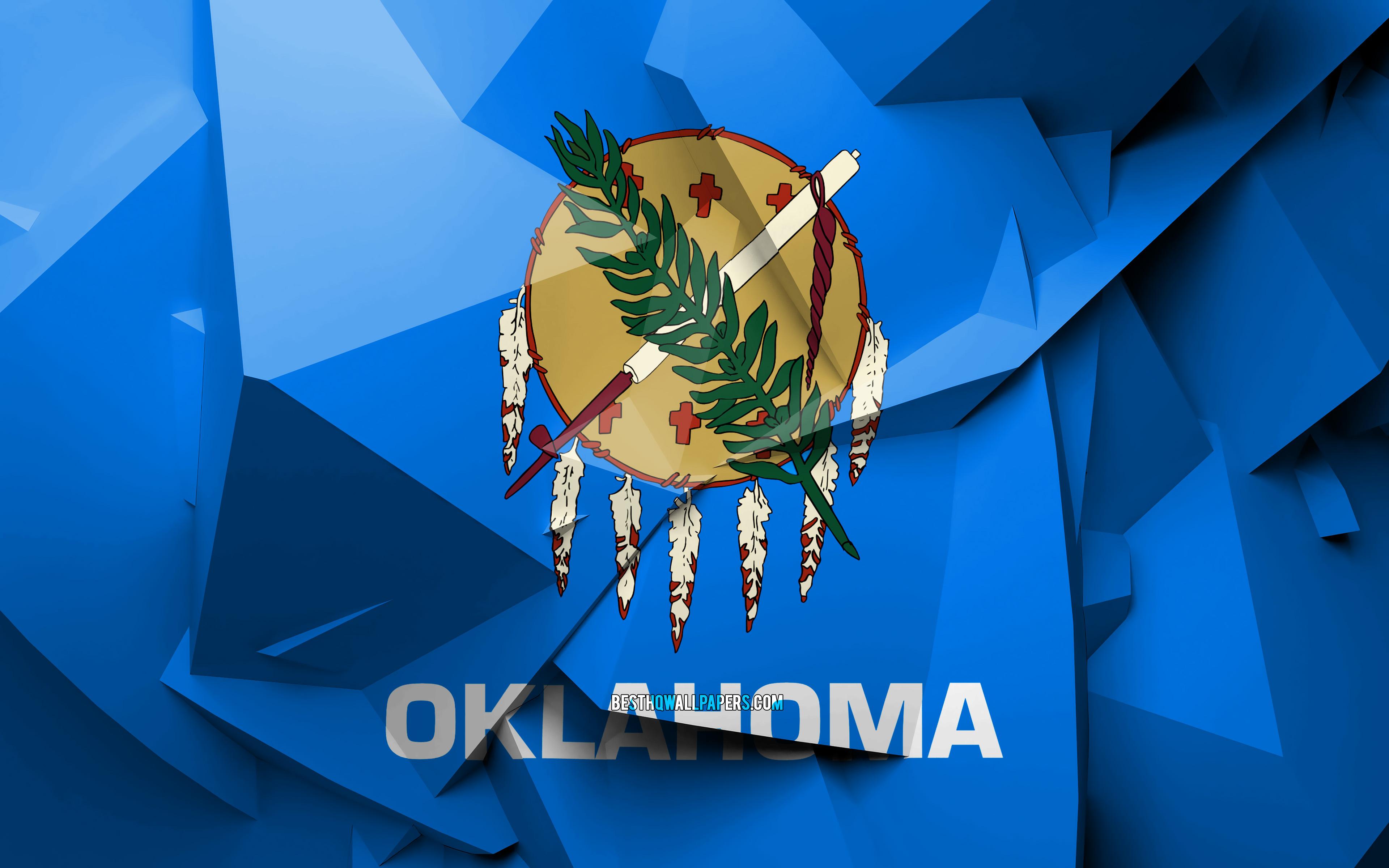 3840x2400 Download wallpaper 4k, Flag of Oklahoma, geometric art, american states, Oklahoma flag, creative, Oklahoma, administrative districts, Oklahoma 3D flag, United States of America, North America, USA for desktop with resolution 3840x2400. High