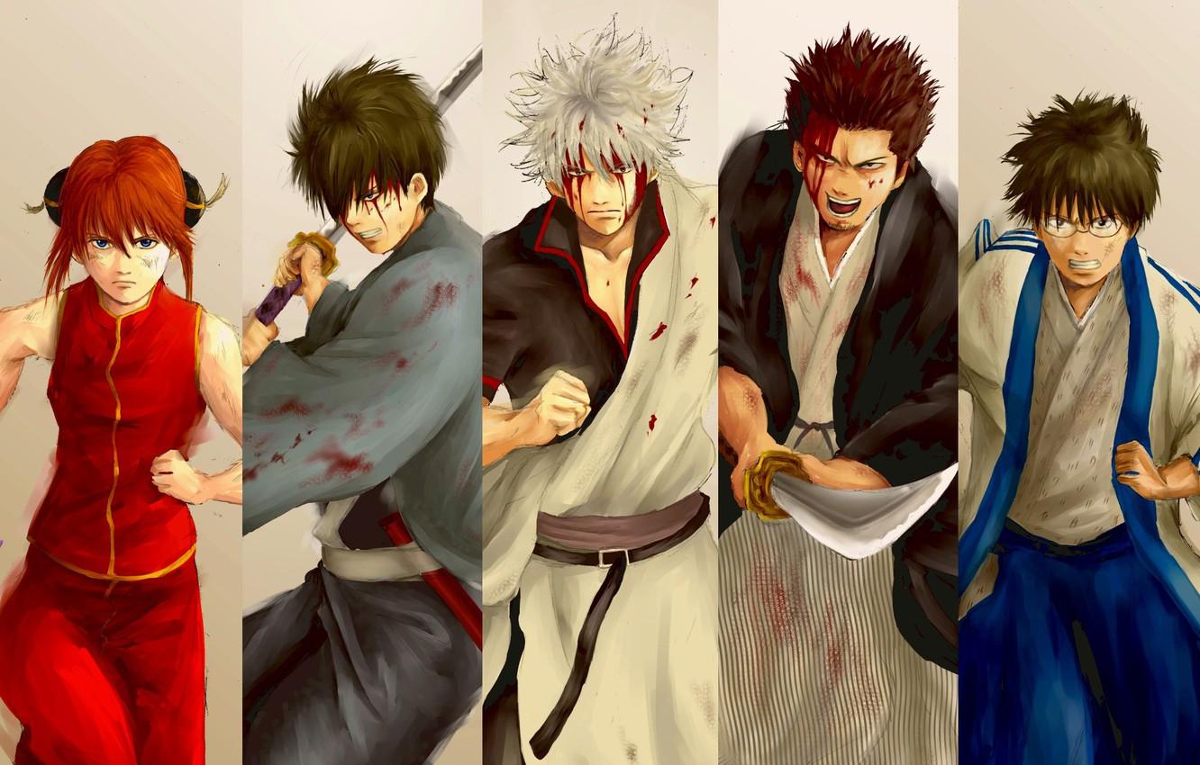 1332x850 Wallpaper collage, blood, guy, Gintama, Gintama image for desktop, section сёнэн