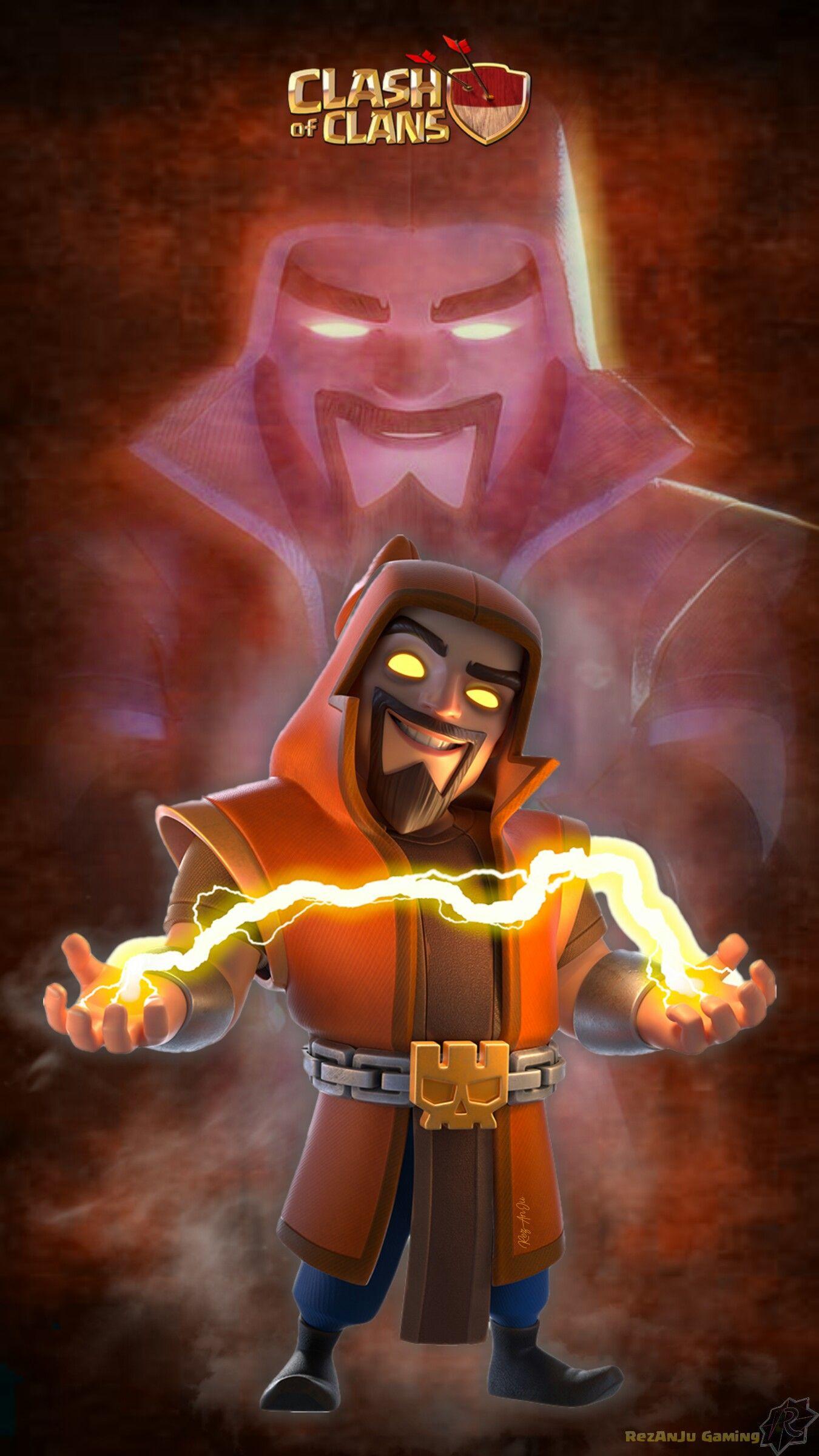 1350x2400 Super Wizard. Super Troop Clash of Clans. Gambar karakter, Gambar, Gambar anime