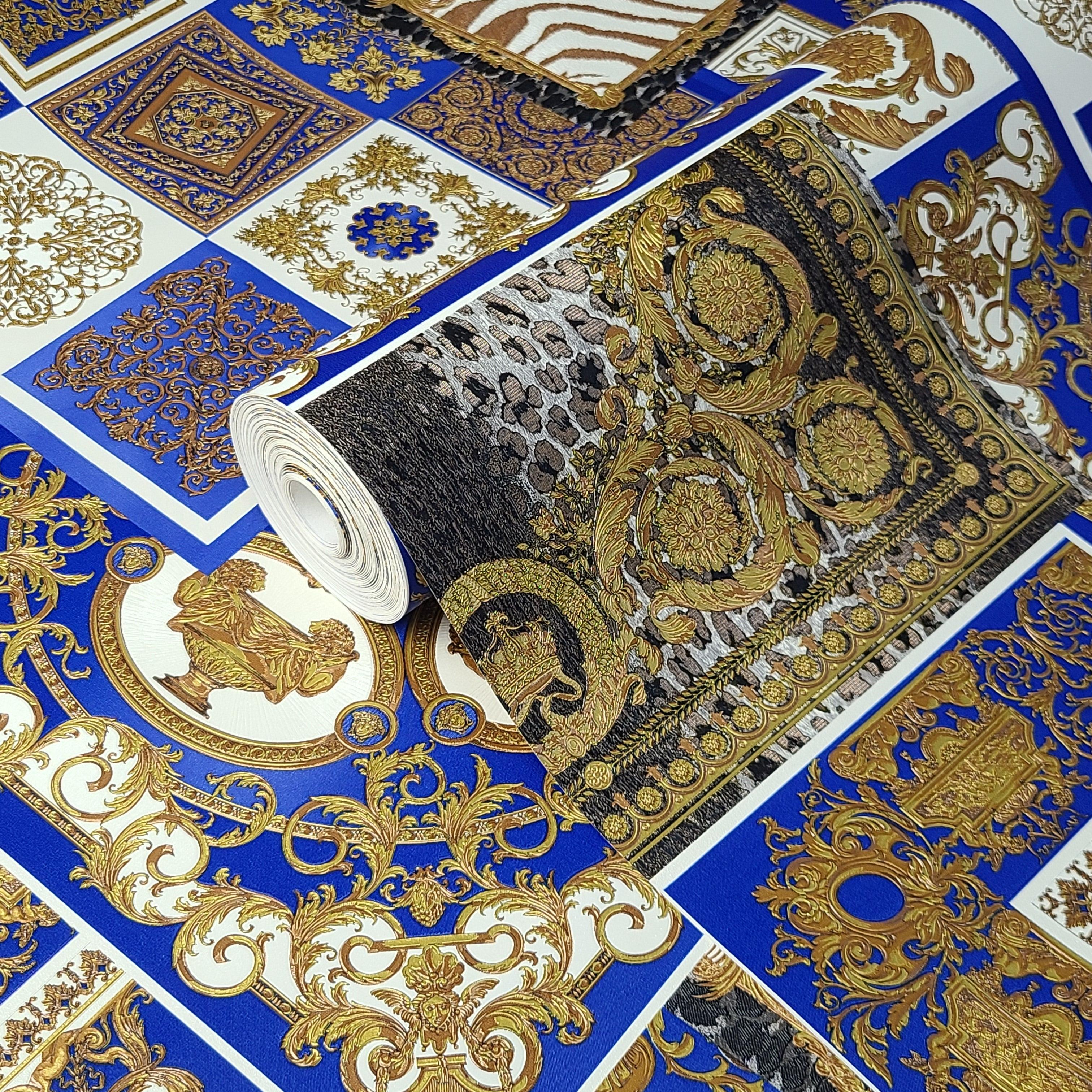 3024x3024 37048 1 Deconpage Blue Gold Versace Wallpaper