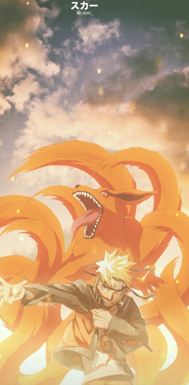 630x1280 Kurama and naruto wallpaper