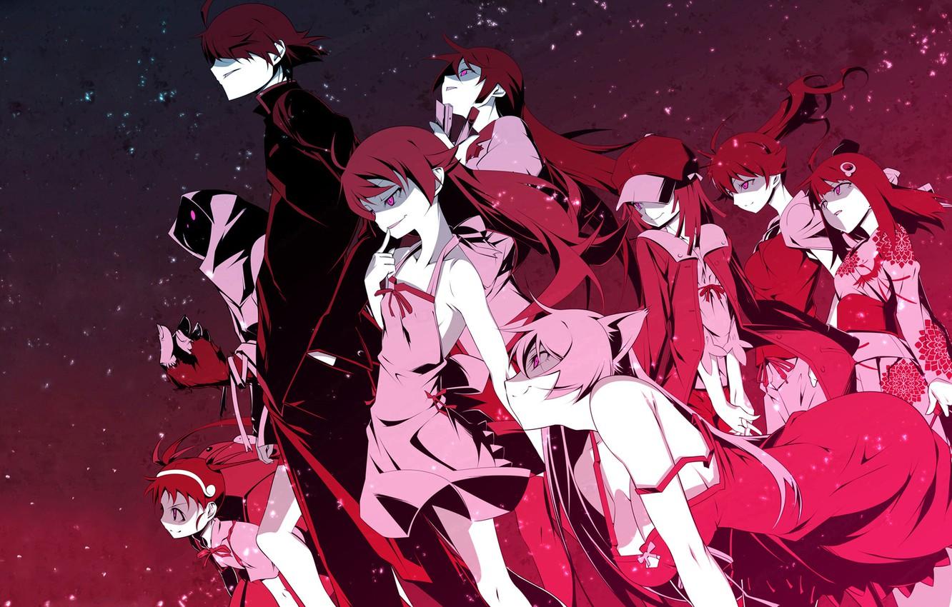 1332x850 Wallpaper Anime, Bakemonogatari, Araragi Koyomi, Sengoku Nadeko, Hachikuji Mayo Believe, Senjougahara Hitagi, Araragi Tsukihi., Oshino Shinobu, Araragi Karen, Black Hanekawa image for desktop, section прочее