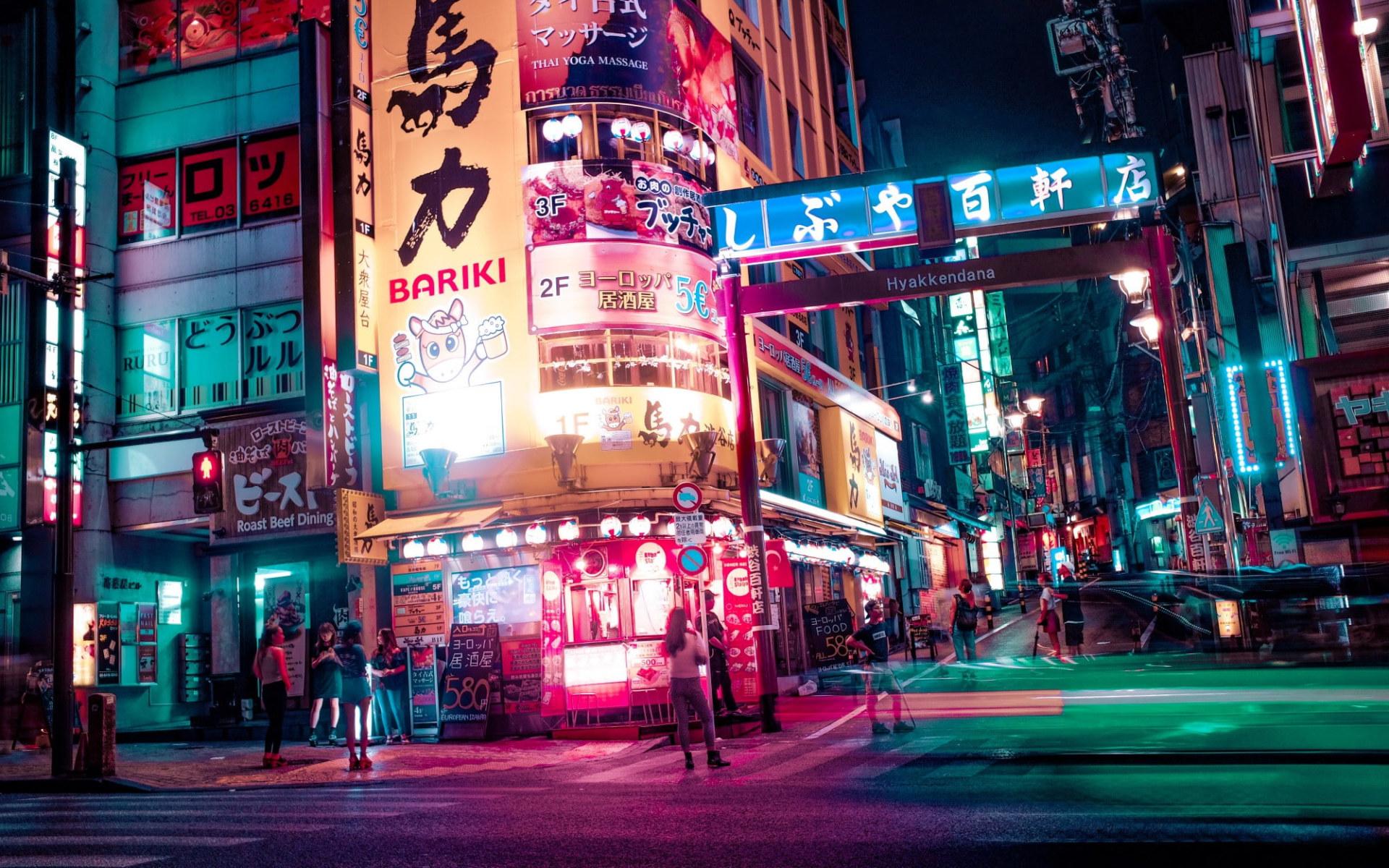 1920x1200 Wallpaper Japan, Tokyo, Night, Urban, Lights, Neon, Street • Wallpaper For You
