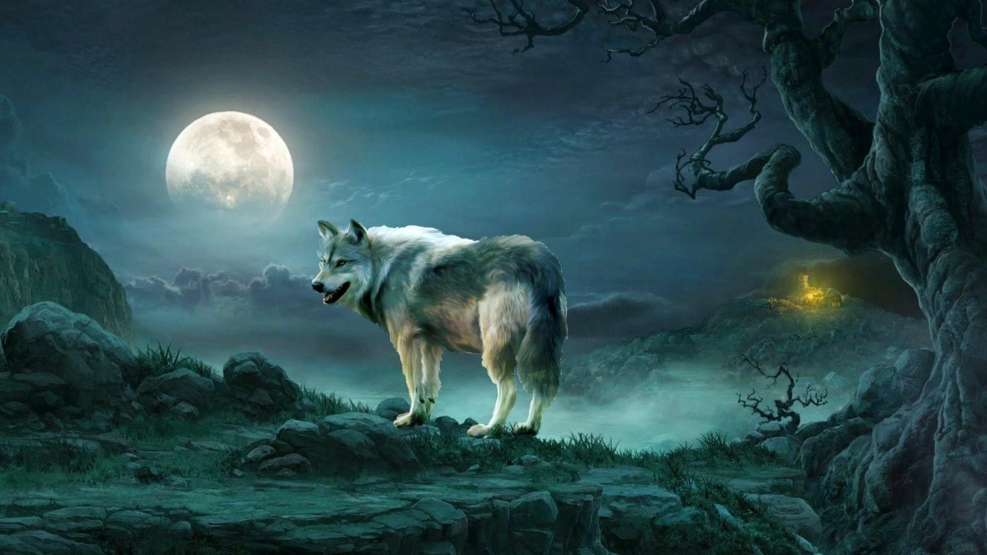 1920x1080 Wolf Art Wallpaper