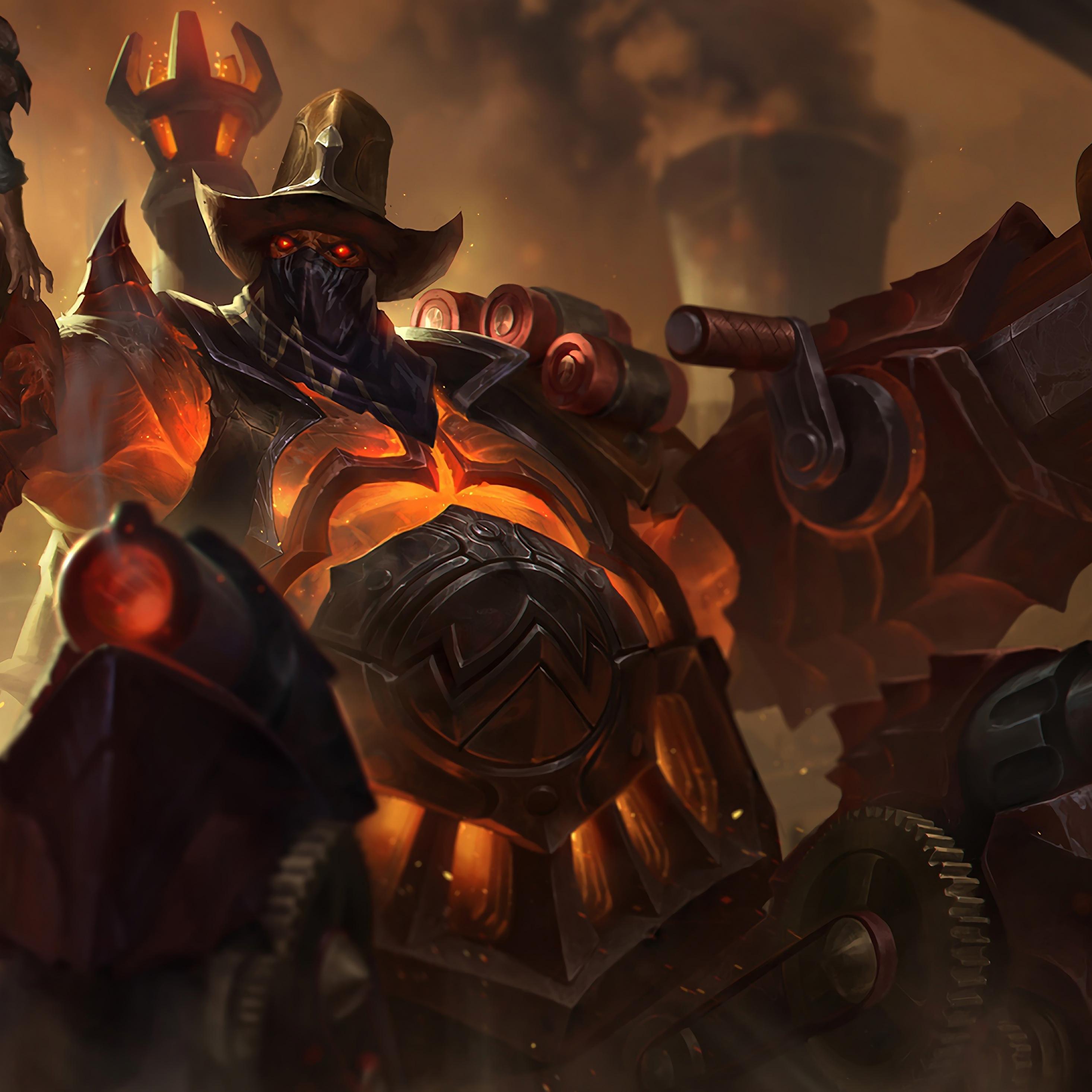 2932x2932 Wallpaper High Noon, Mechanic, Urgot, League Of Legends:7680x4320