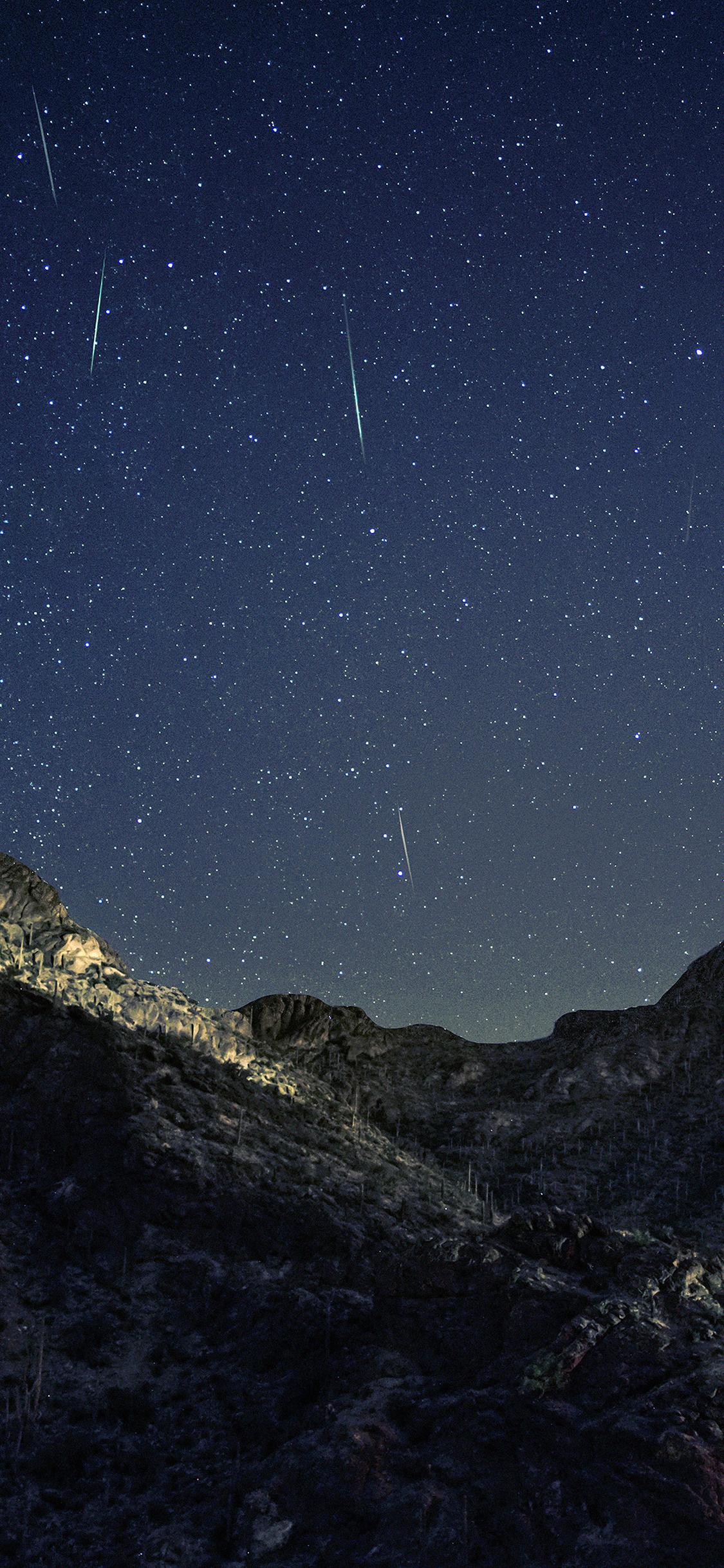 1125x2436 iPhoneXpapers bright mountain space star dark