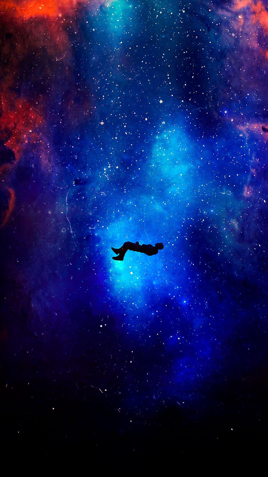 938x1668 Download Wallpaper 938x1668 Silhouette, Levitation, Space, Galaxy, Stars Iphone 8 7 6s 6 For Parallax HD Background