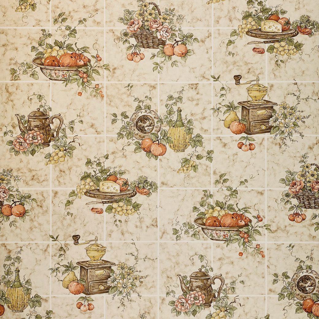 1040x1040 Vintage Wallpaper Shop. Vintage Kitchen Theme Wallpaper