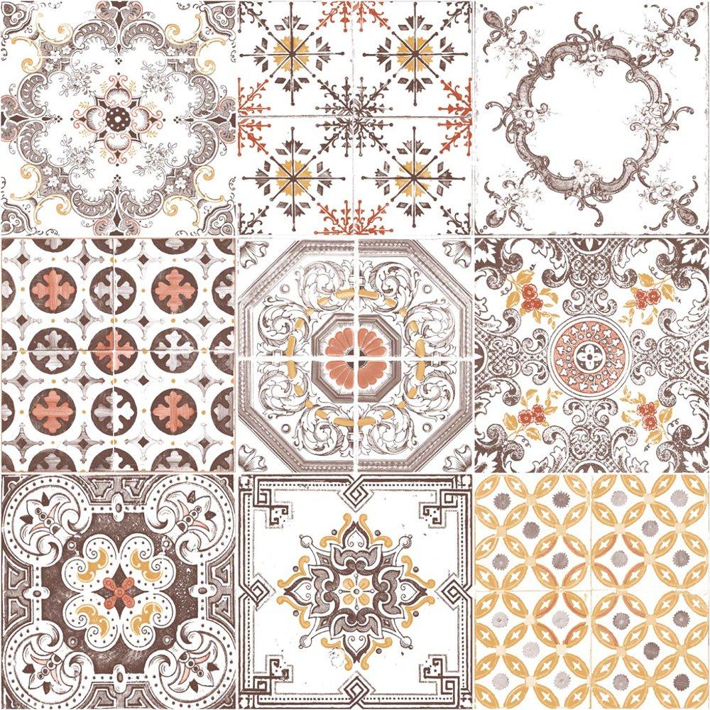 1000x1000 Muriva Tile Pattern Retro Floral Motif Kitchen Bathroom Vinyl Wallpaper J95605 White. I Want Wallpaper
