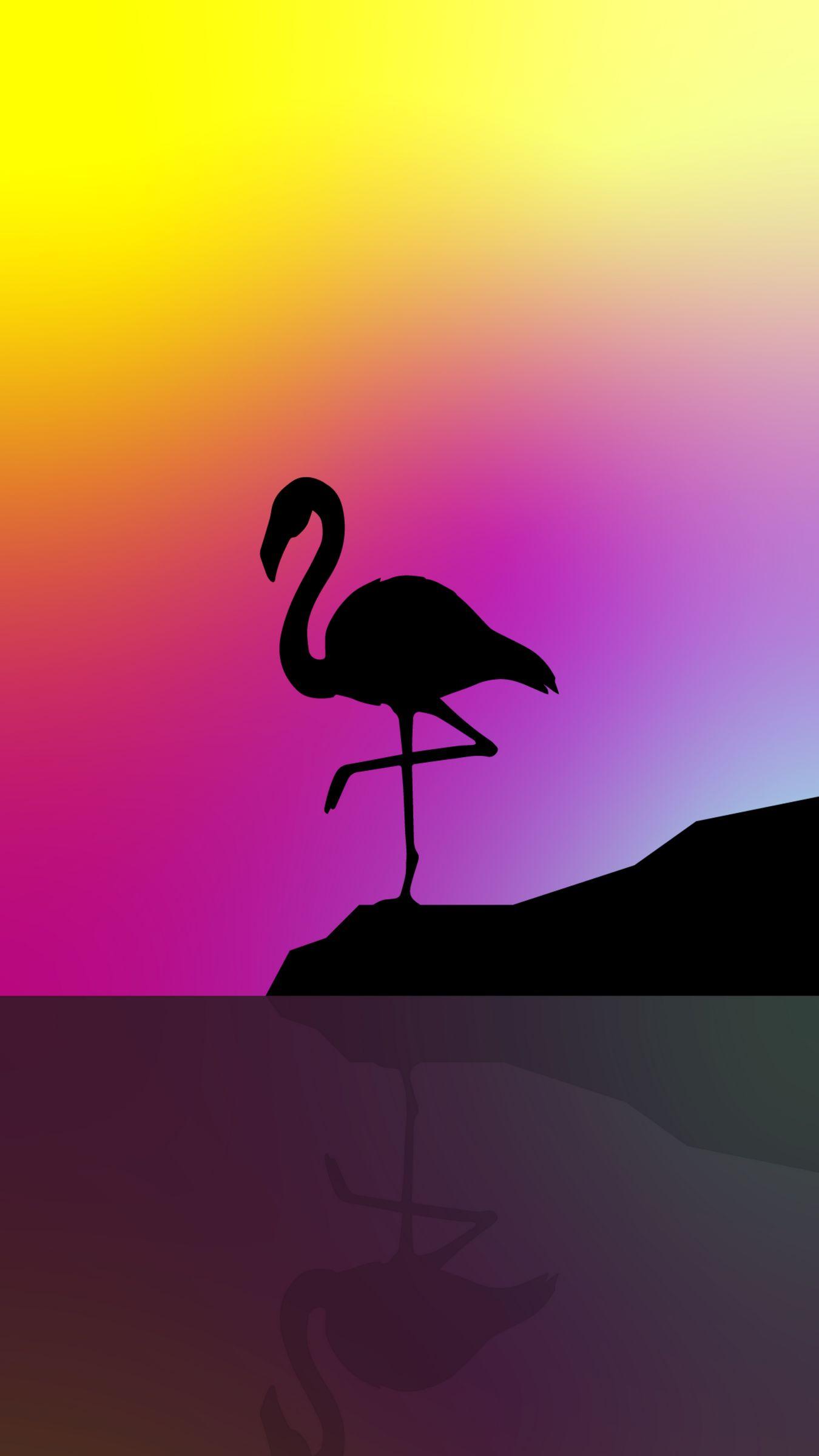 1350x2400 Download wallpaper 1350x2400 flamingo, silhouette, vector, art iphone 8+/7+/6s+/for parallax HD background
