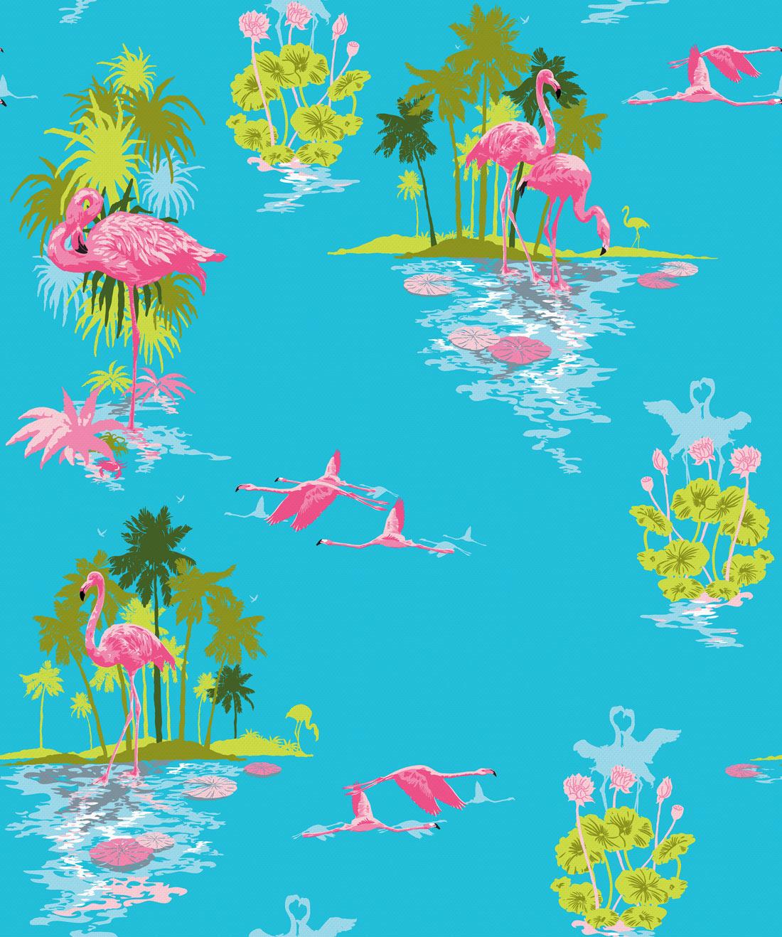 1100x1318 Flamingo Statement Wallpaper, bright, summery design EU