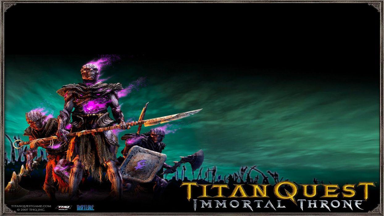 1244x700 TITAN QUEST fighting action fantasy rpg warrior skeleton skull wallpaperx1080